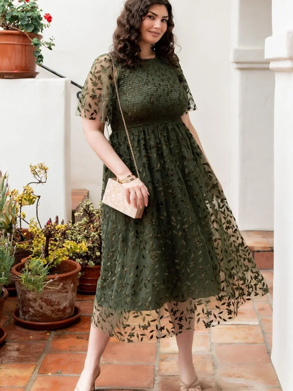 NWT! Baltic Born Kendra Embroidered Dress | Olive Size M - Picture 5 of 5